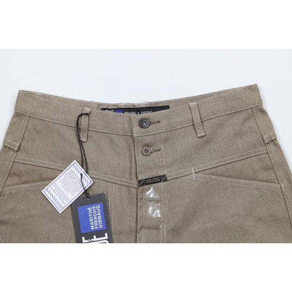 Deadstock Vintage 90s Marithe Francois Girbaud Mens 33 Baggy Denim Shorts Khaki - Picture 2 of 11